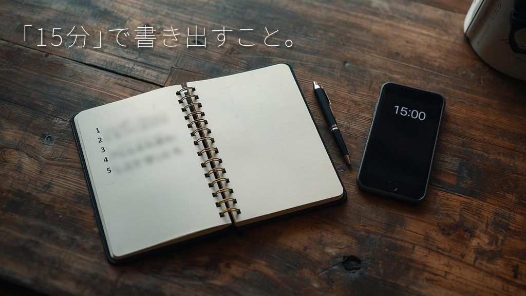 15分で書き出す実験。