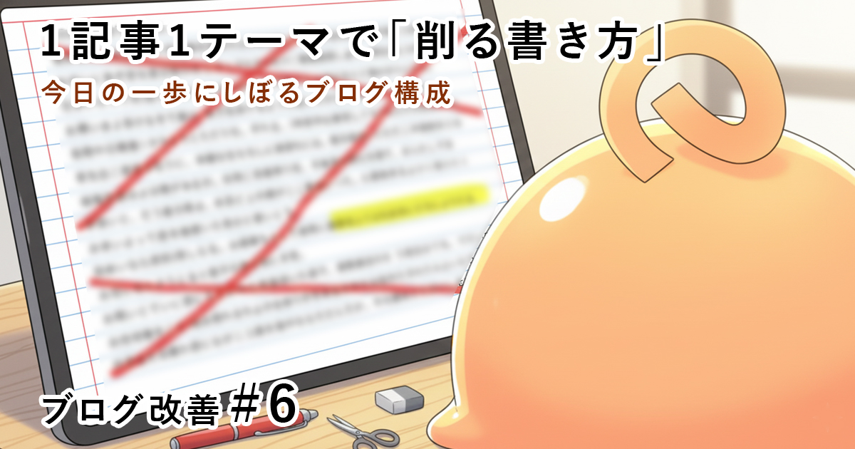 今日の一歩にしぼるブログ構成