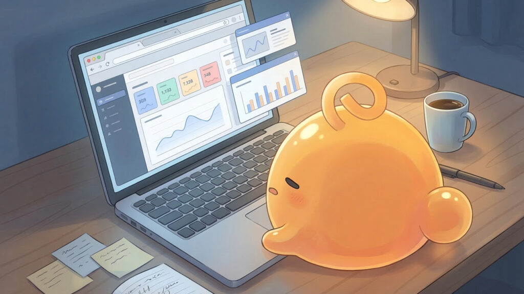 複数の解析画面を見比べて情報が多くなりすぎたブログ分析のデスク