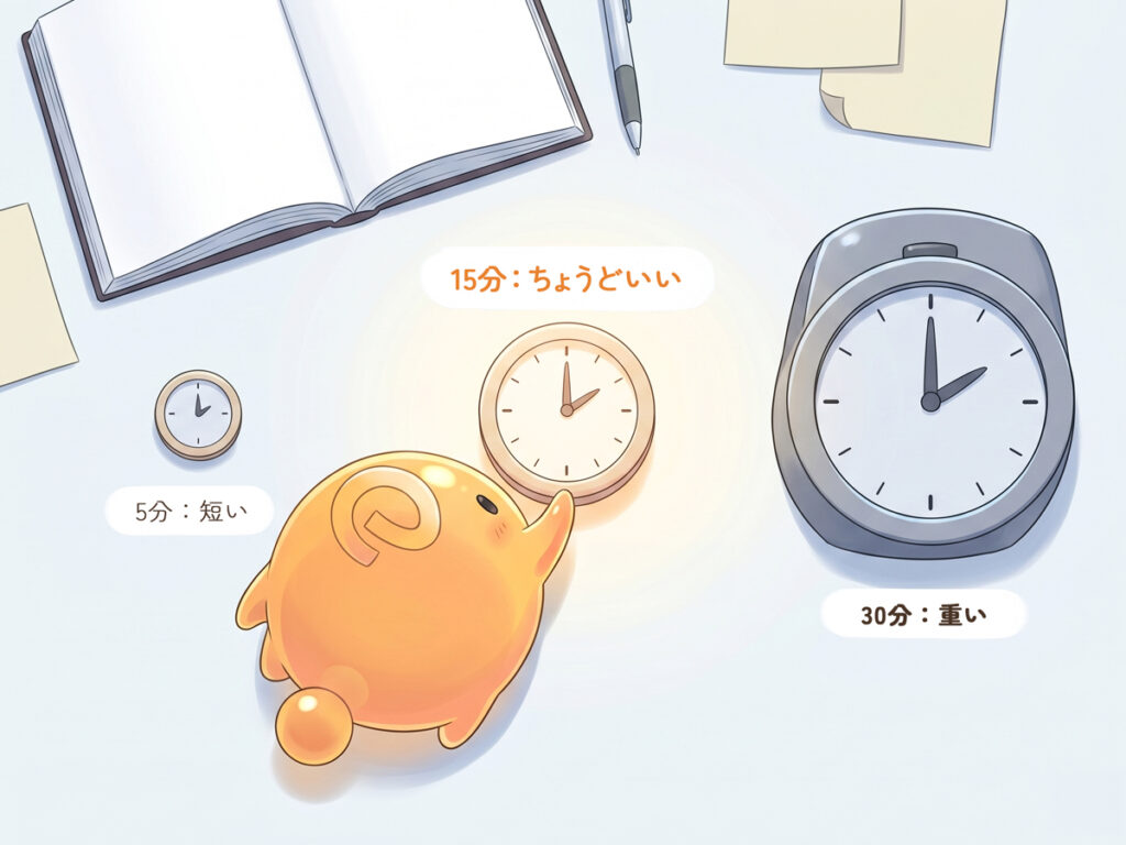 5分・15分・30分の時間感覚を比べる画像