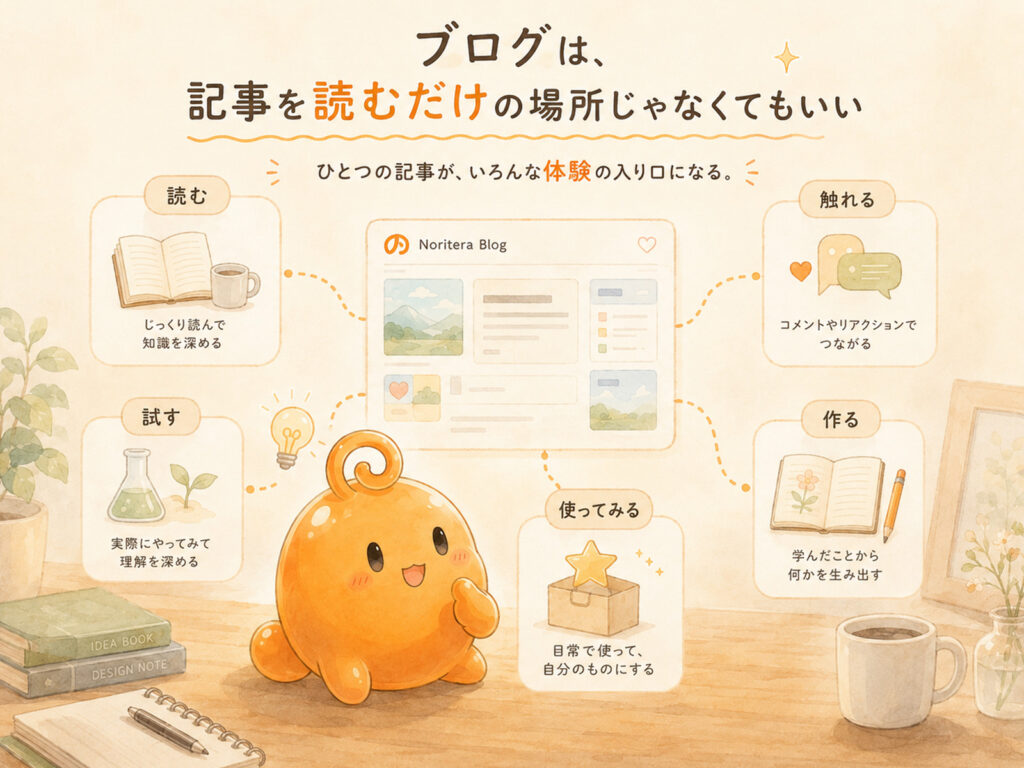 ブログを読む・試す・触れる・使う・作る場所として考える図